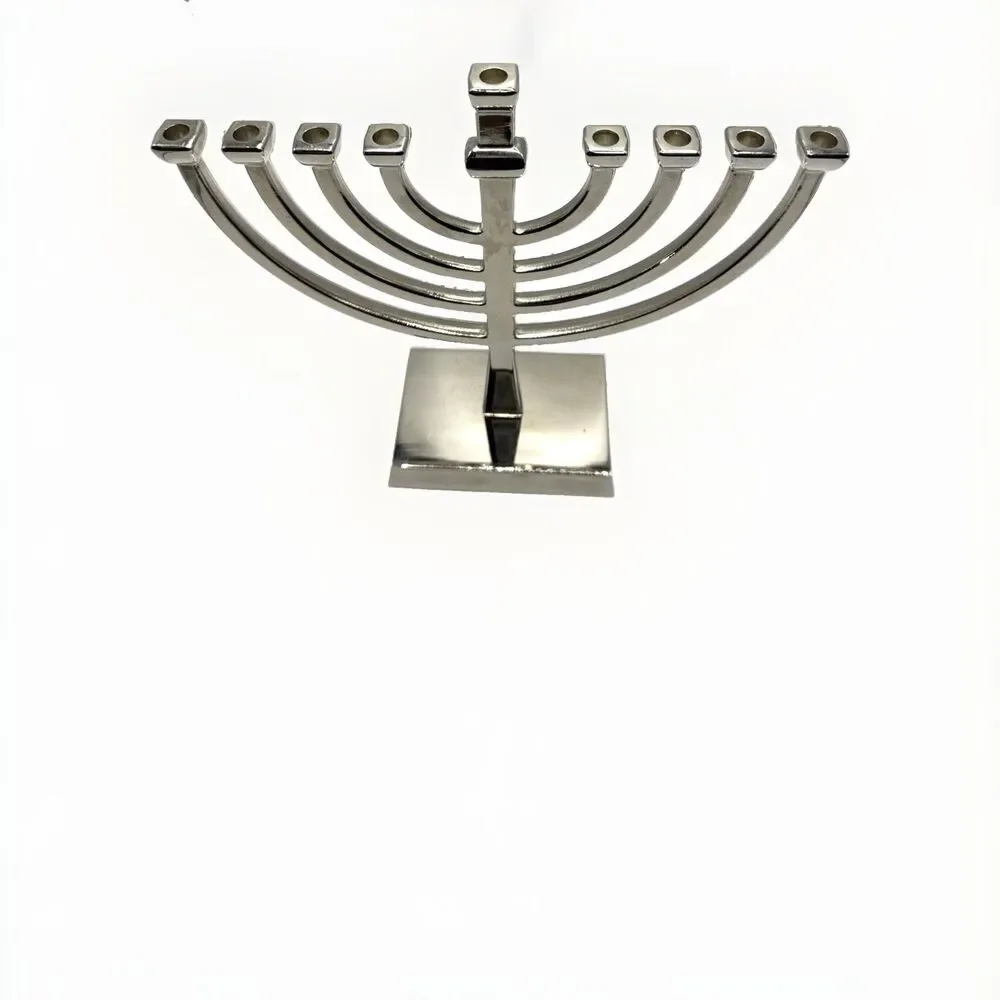 Menorah Aluminum 9 Branches Including Candles Minimalist Design